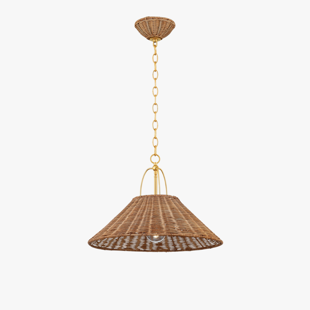 Davida Woven Rattan Pendant by Dear Keaton