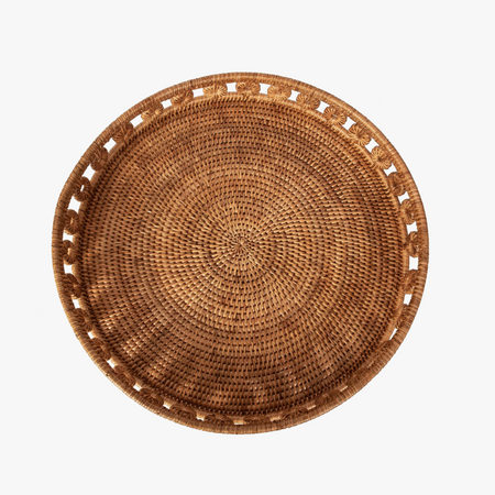 Menton Round Rattan Tray