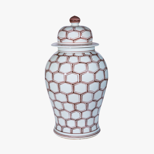 Venetian Red Honeycomb Temple Jar
