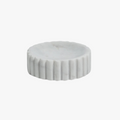Scalloped White Marble Soap Dish