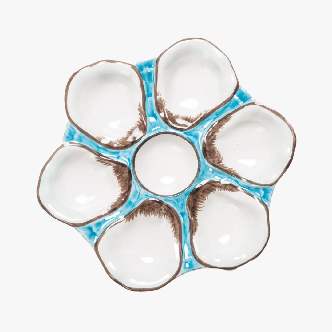 Turquoise Blue Oyster Plate