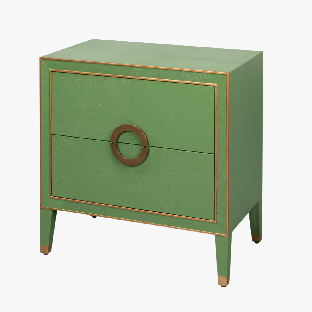 Gideon Verde Shagreen Nightstand