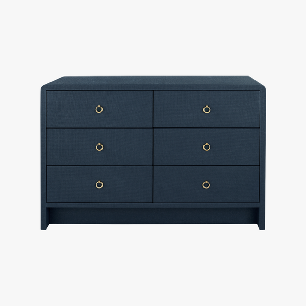 navy blue dresser for sale Blaine Navy Dresser - Textured Linen Bedroom Furniture
