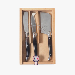 Laguiole Black Cheese Knife Gift Set