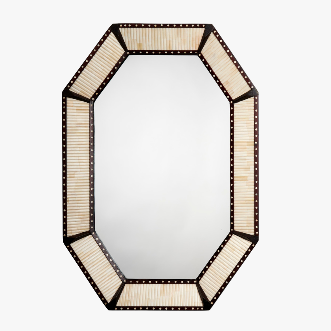 Camden Carved Bone Mirror by Dear Keaton