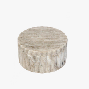 Beige Marble Lidded Container