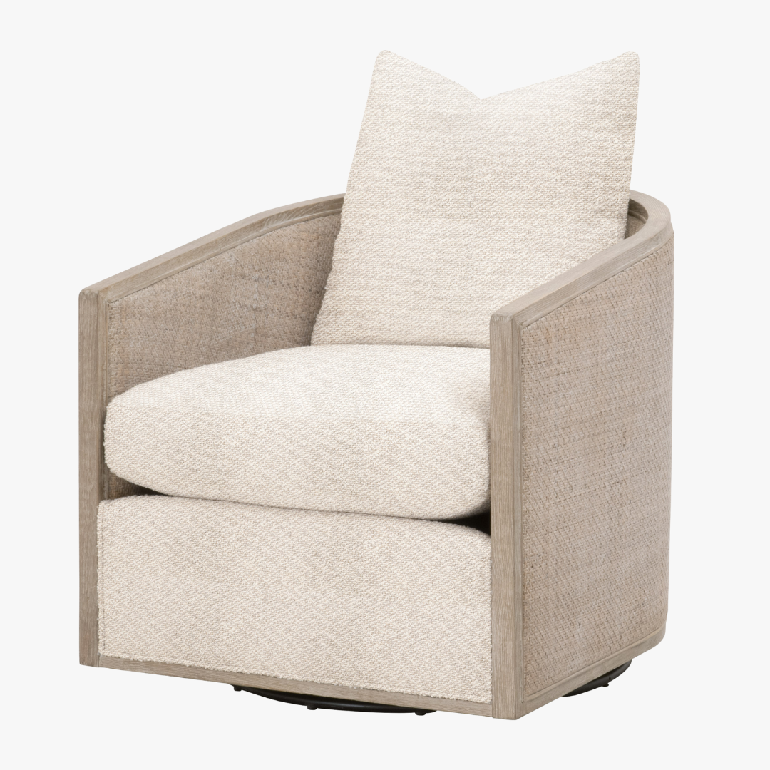 Mansfield Oatmeal Swivel Club Chair - Performance Fabric - Dear Keaton