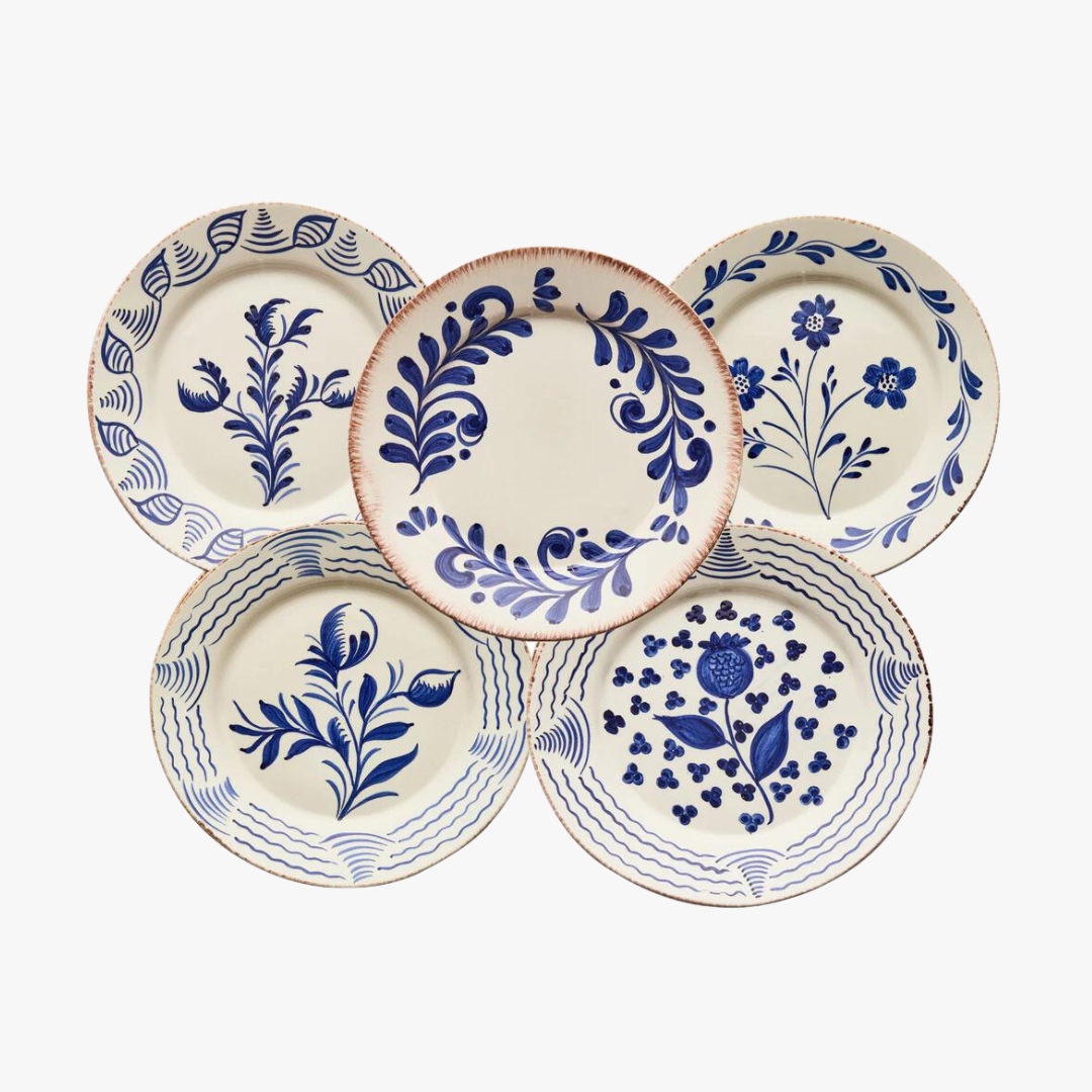 Casa Nuno Blue Assorted Plate Set