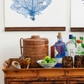 Woven Rattan Ice Bucket Styled on Bar - Dear Keaton