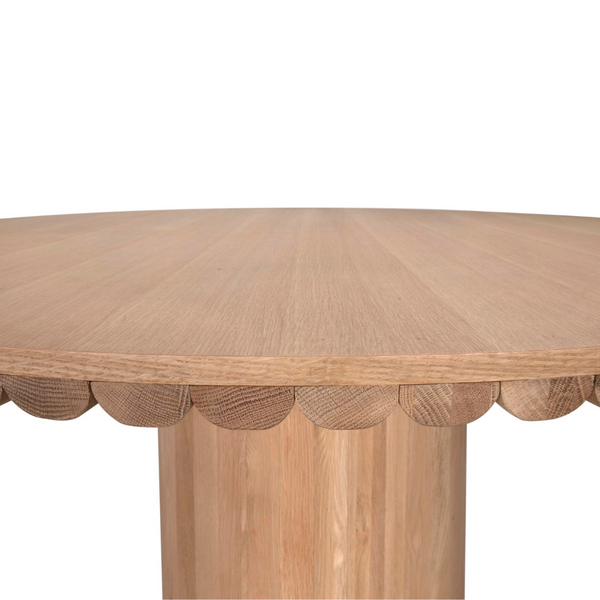 Lane Dining Table Scalloped Round Top