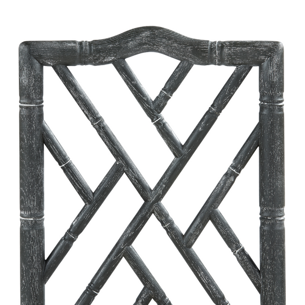 Hayden Grey Chippendale Counter Stool Fretwork detail