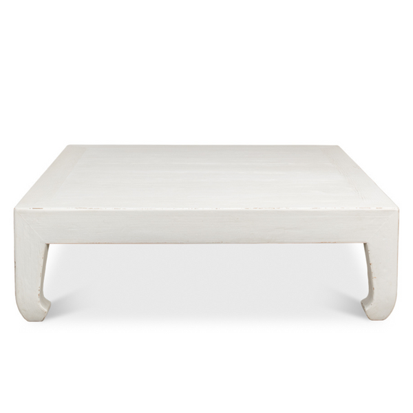 Classic Ming Large Coffee Table - Antiqued White