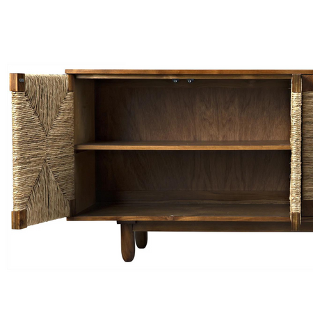 Four Door Brook Teak Sideboard interior closeup