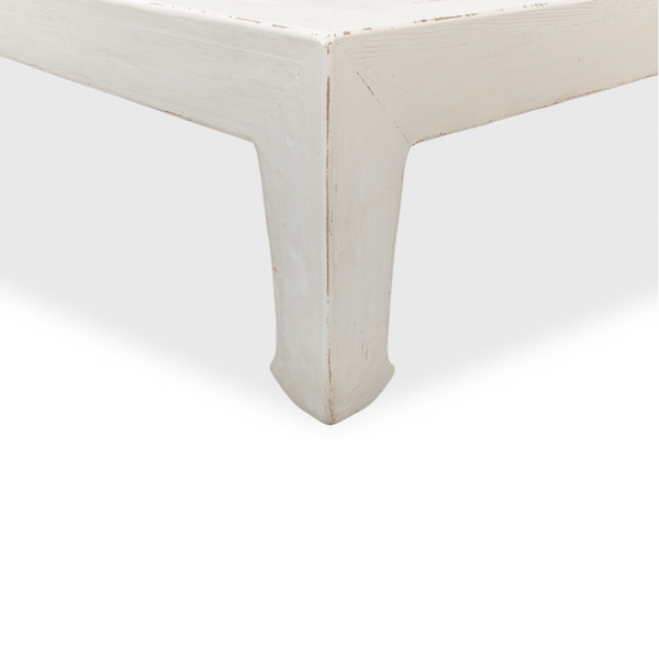 Classic Ming Large Coffee Table White Leg Detail