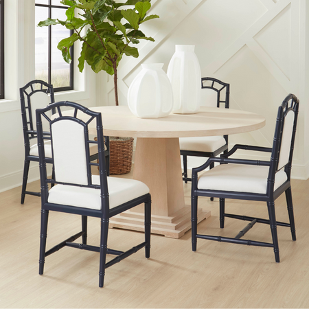 Highgrove Midnight Blue Arm Chair styled