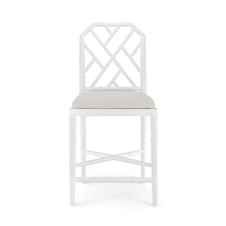 Jardin Eggshell Counter Stool - Fretwork Chinoiserie Lattice
