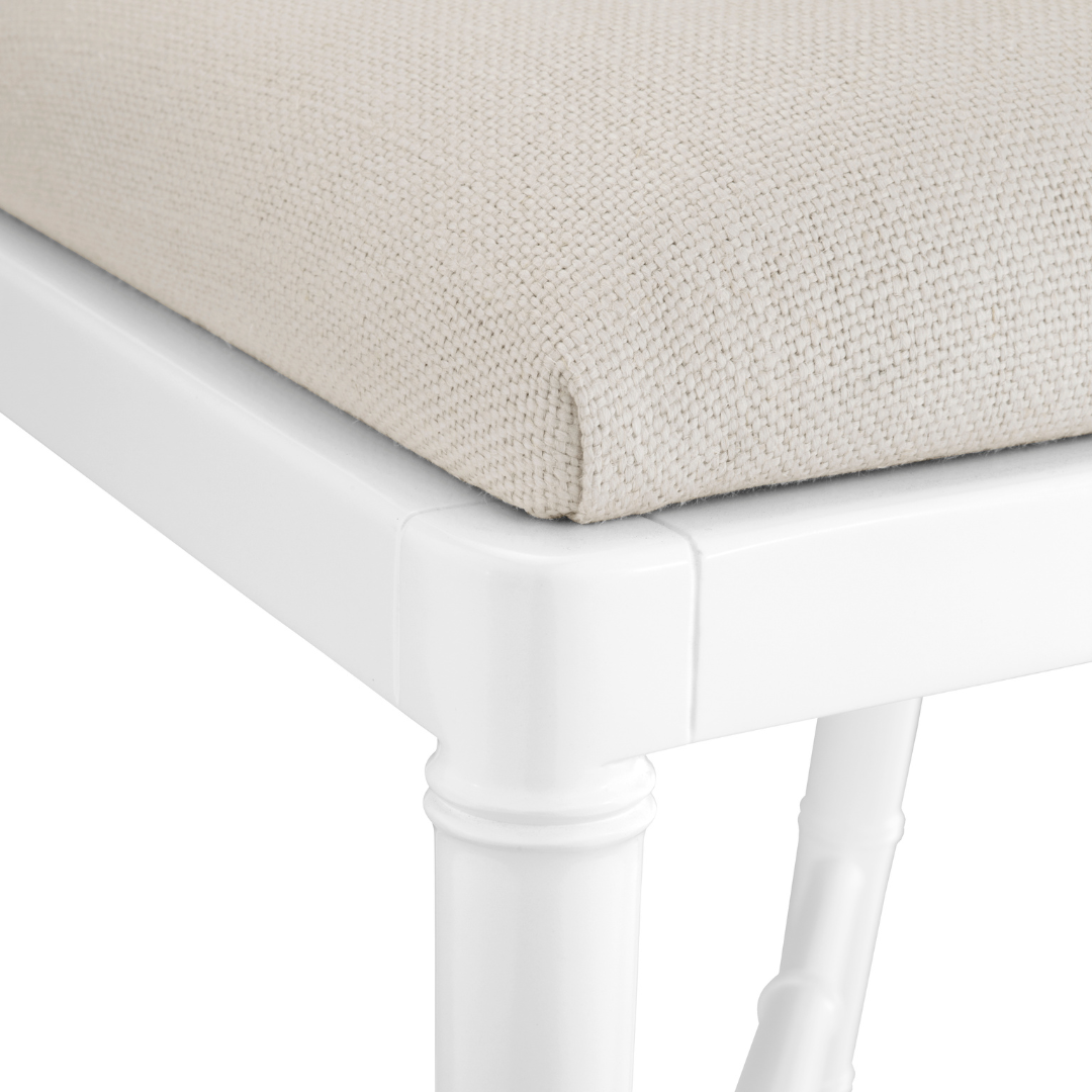 Jardin Eggshell Counter Stool Linen Seat Closeup
