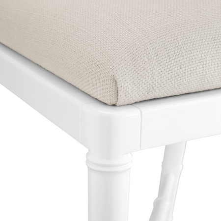 Jardin Eggshell Counter Stool Linen Seat Closeup