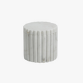 Scalloped White Marble Canister