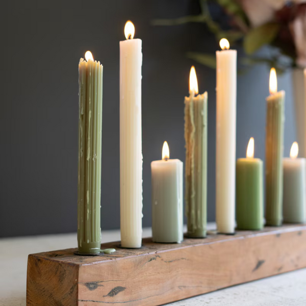 Wood Taper Candle Holder closeup