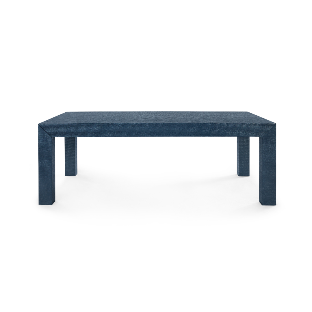 Parsons Navy Grasscloth Coffee Table without glass top