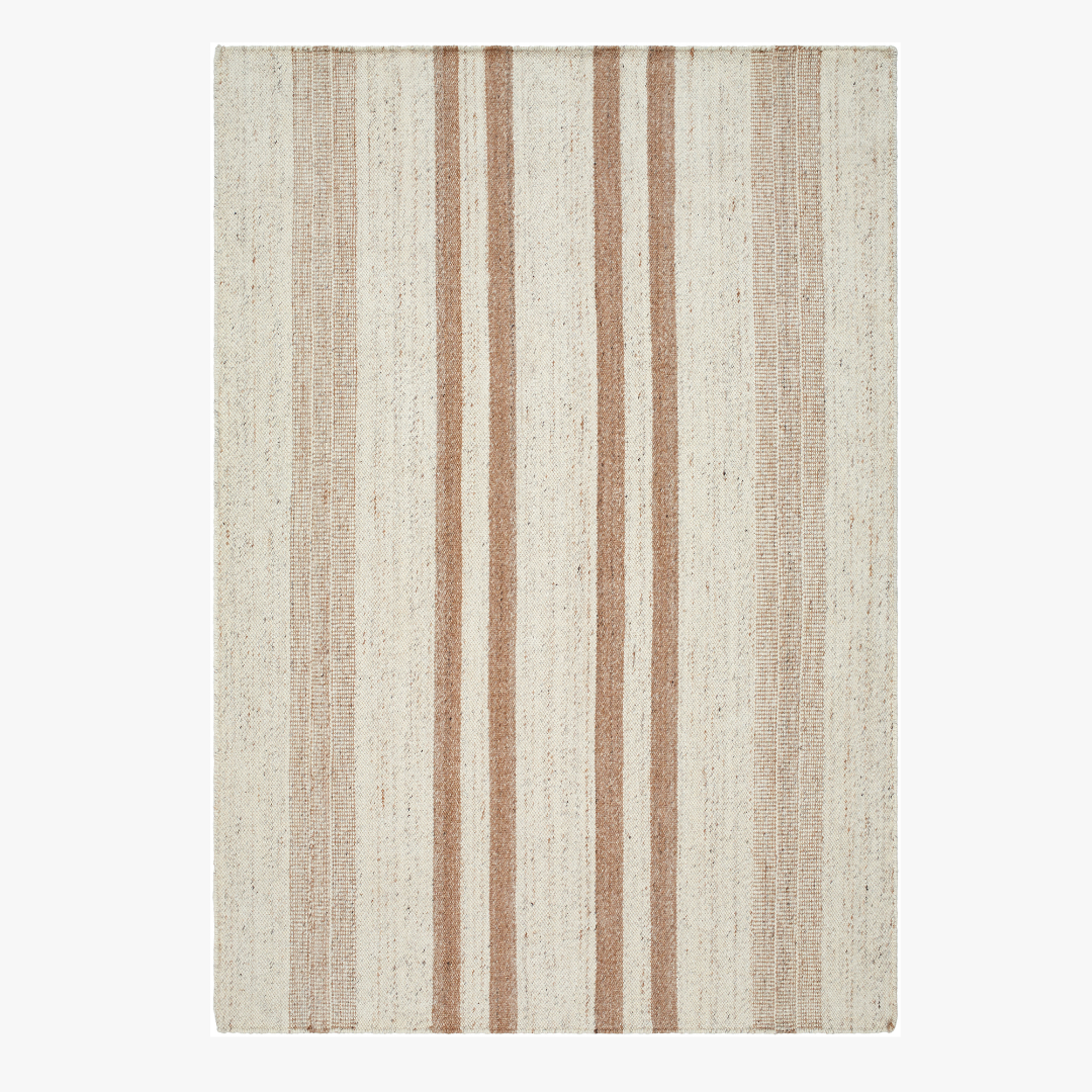 Wells Stripe Rug - Neutral Flatweave Wool Rugs - Dear Keaton