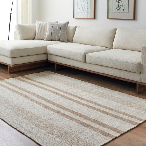 Wells Stripe Rug in living room