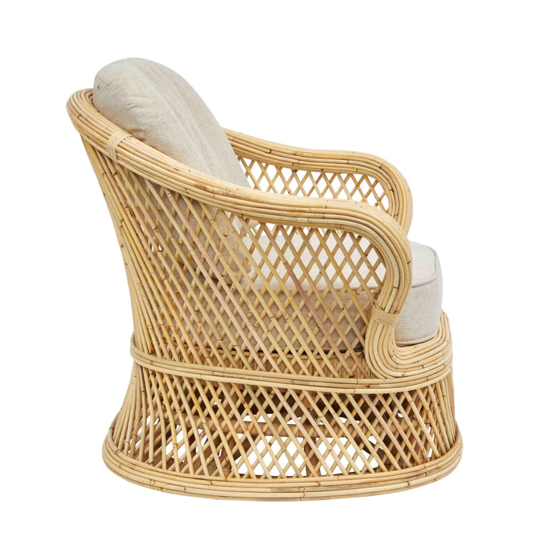 West Bay Swivel Chair - lattice rattan side view