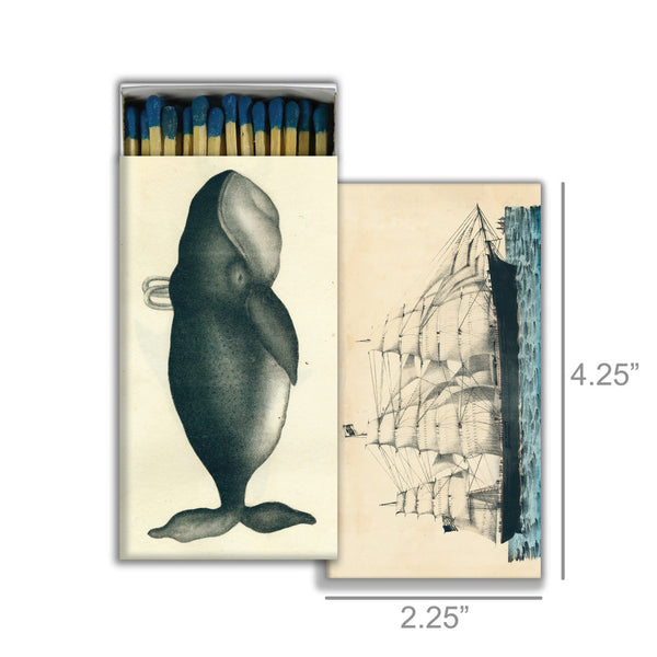 Whale and Clipper Ship Blue Tip Matches