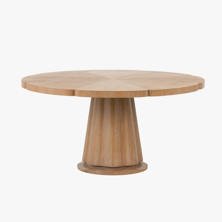 Whitby Dining Table - cerused oak pedestal base
