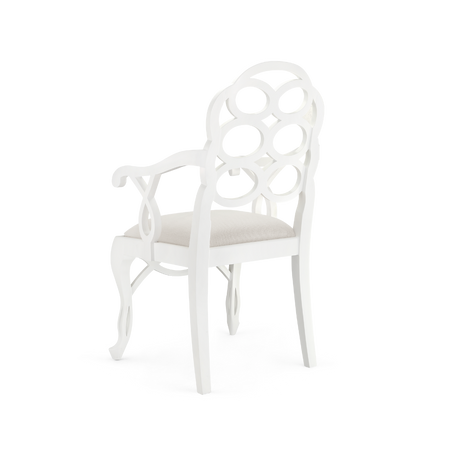 White Lacquer Loop Arm Chair - back view