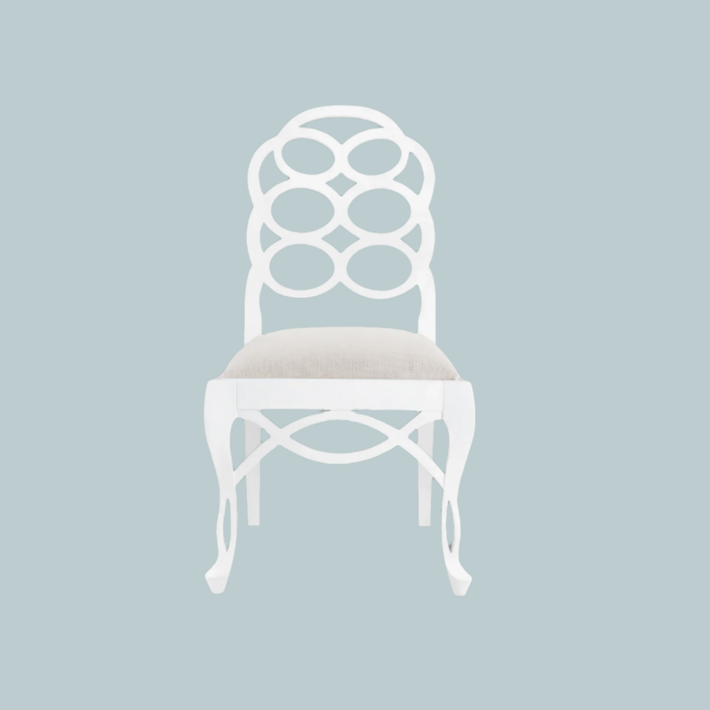 White Lacquer Loop Side Chair 