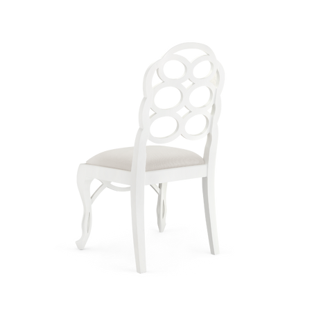 White Lacquer Loop Side Chair back view