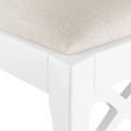White Lacquer Loop Side Chair seat closeup