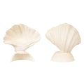 White Shell Cast Iron Bookends - both sides shown