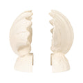 White Shell Cast Iron Bookends side view