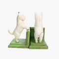 White Westie Cast Iron Bookends