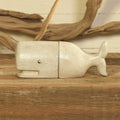 White Whale Cast Iron Bookends styled with driftwood
