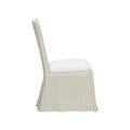 Whitewash Draped Wicker Chair side view
