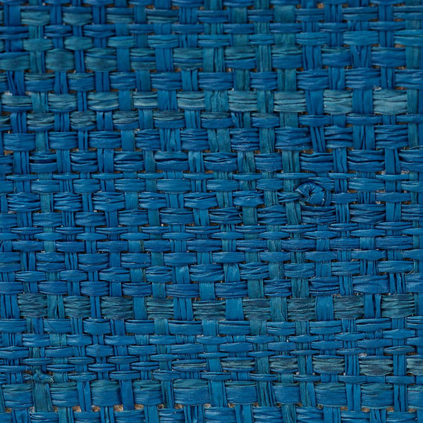 Wonderland Indigo Scalloped Tray raffia texture closeup