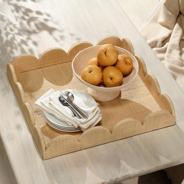 Wonderland Scalloped Tray styled with pears