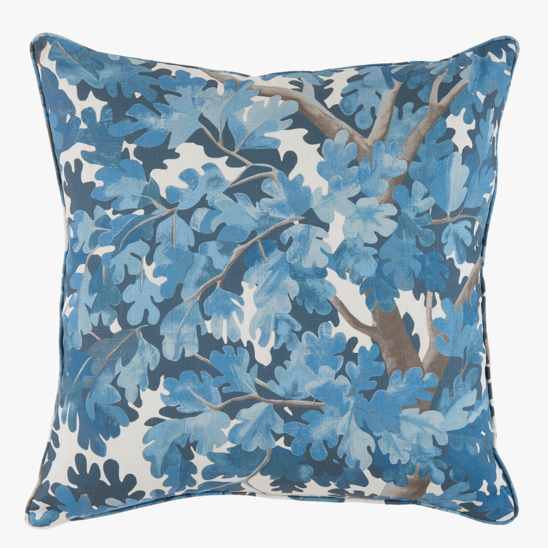 Woodlands Blue Leaf Pillow