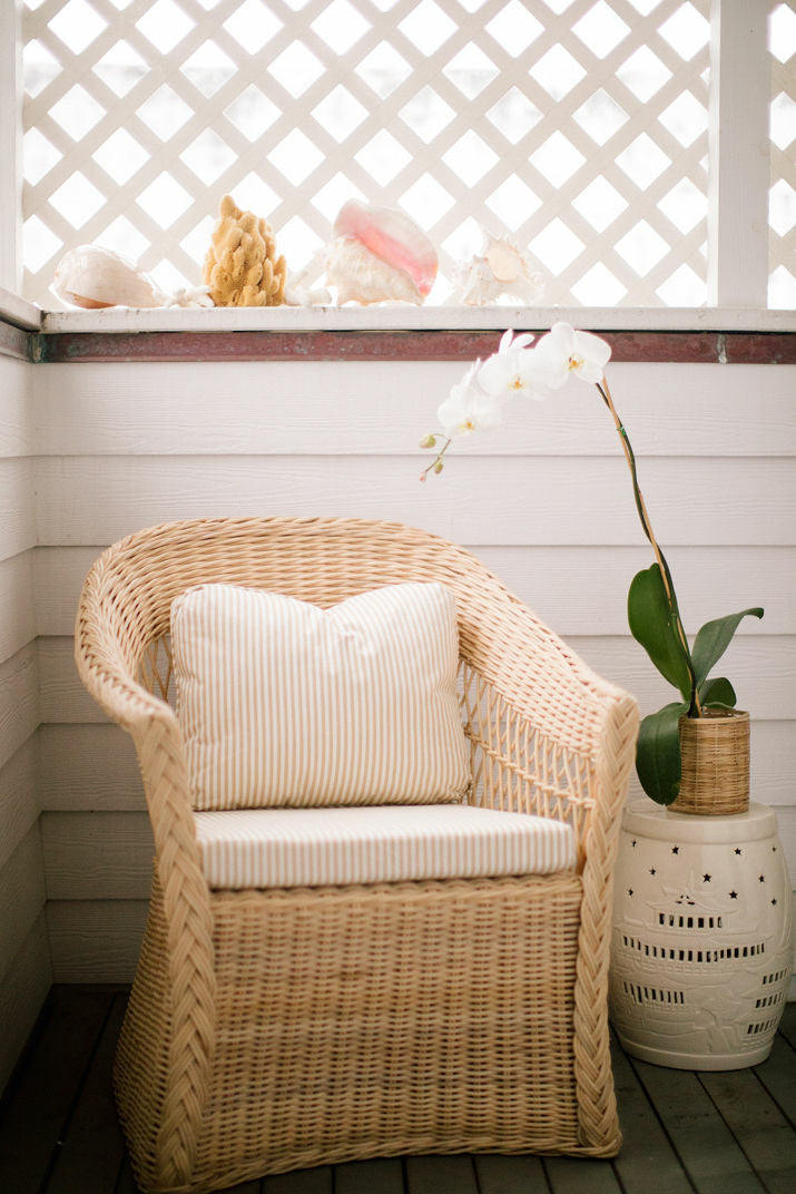  Worth Wicker Arm Chair on porch - Amanda Lindroth interiors