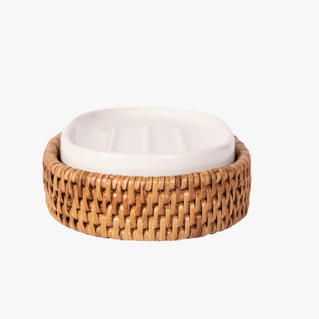 Woven Rattan Oval Soap Dish