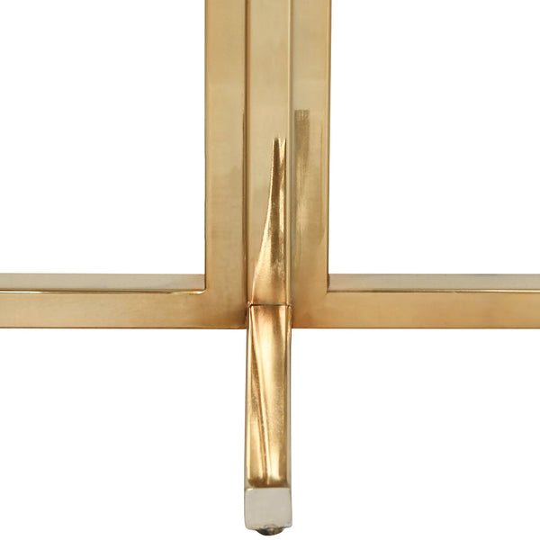 Wynne Accent Table Brass X Base Details