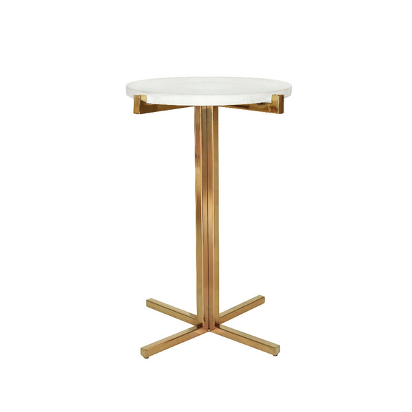 Wynne Brass and White Marble Accent Table from Dear Keaton