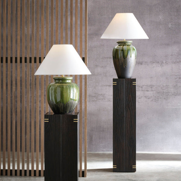 Yamato Table Lamps on pedestals