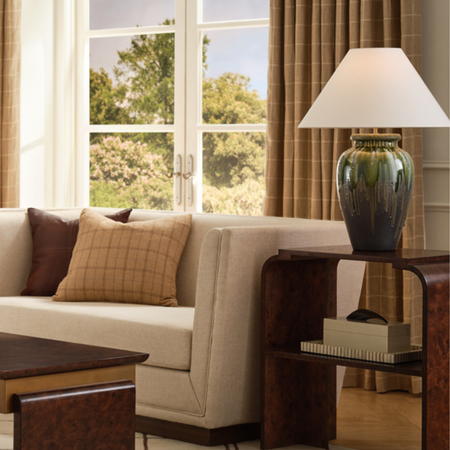 Yamato Tall Table Lamp styled in living room