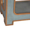 Yangon Blue Raffia Console Leg Detail