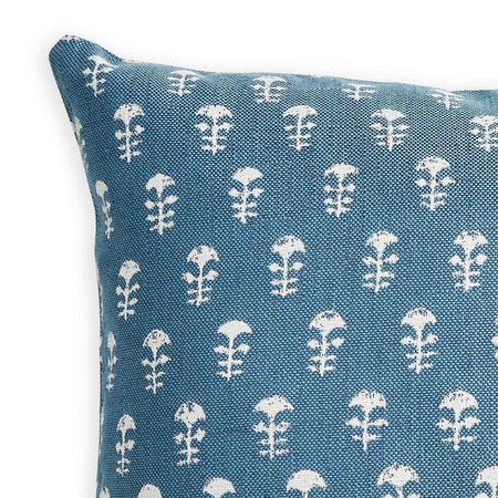 Yukka Sky Blue Sunbrella Outdoor Pillow Cover - pattern closeup